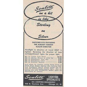 Scalilt Switcher Kits Railroading u Vintage Print Ad 1954 Original Chicago Illin
